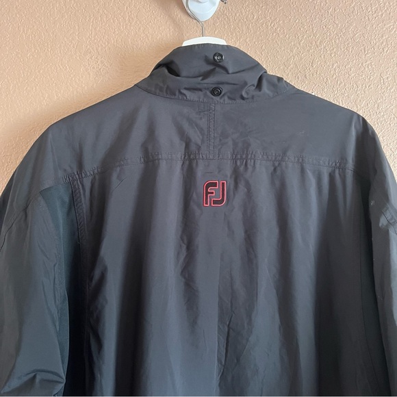 FootJoy Dryjoys Tour Collection Size Large 1/2 Zip Black Red Windbreaker Jacket - Picture 8 of 10